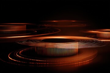 Abstract Futuristic Structure In Orange Light