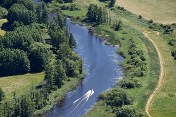 Sportboot auf der Uecker bei Eggesin 2016
