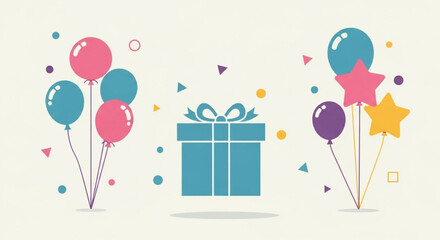 birthday card with balloons