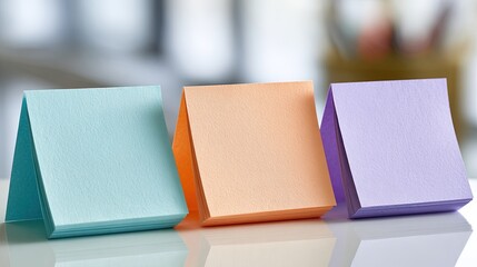Pastel Colored Sticky Notes On White Surface