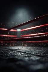 Dramatic Boxing Ring Under Spotlight