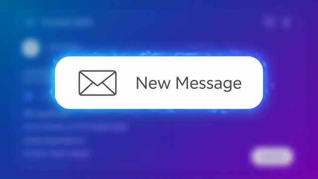 New Message Notification on Digital Interface - A Modern Communication Concept.