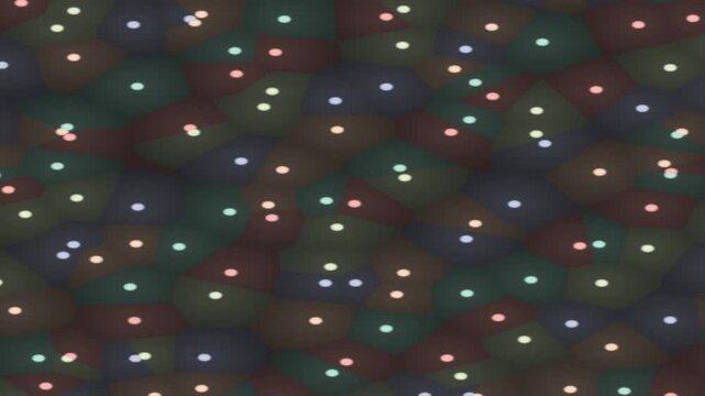 Colorful Geometric Patterning Creating Spatial Illusion in Soft Ambient Lighting