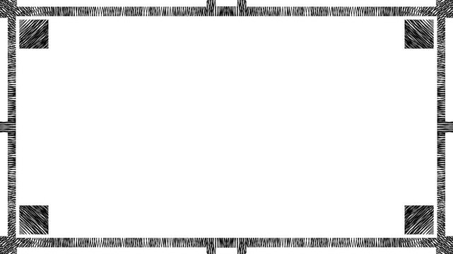 Choppy Black Border on White Background Animation Video