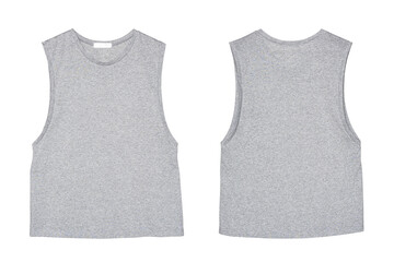 Png gray sleeveless shirt mockup streetwear fashion