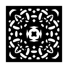 Black celtic knot tattoo design featuring a vector illustration of an abstract floral background and animal art symbol drawing for a business logo icon