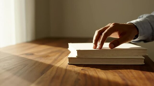 Hand reaching for educational books symbolizing self injury awareness day reflection coping mechanism and mental health support