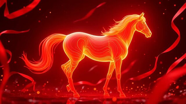 GlowingOrange-RedHorsewithDynamicLightEffects