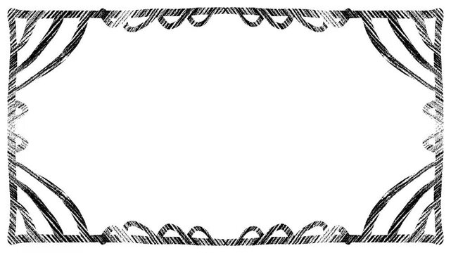 Choppy Black Border on White Background Animation Video