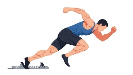 Dynamic Male Sprinting Athlete in Action Showing Speed and Power