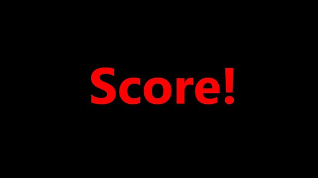 Score Text Animation for Game or Sports Result Display