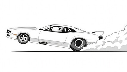 Obraz premium High-Speed Car Drifting Action with Motion Dust and Dynamic Motion Blur