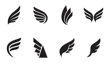 Fototapeta premium Abstract wing icon set