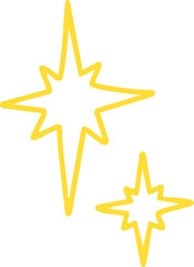 Obraz premium 별 반짝이 효과 라인드로잉 스티커(star light line drawing sticker)
