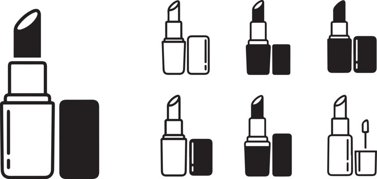 Black and white lipstick with various orientations and lipsticks makeup cosmetics beauty products