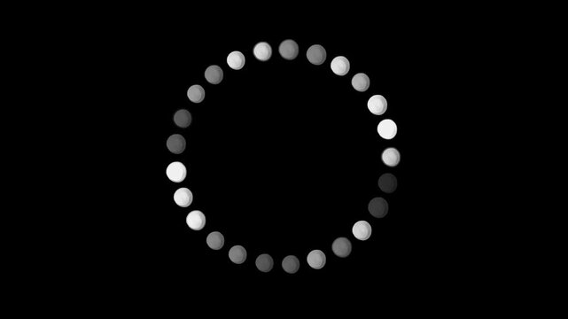 circle frame on black background animation video. loading. progress.