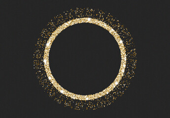 Golden Glitter Frame with Sparkling Glow