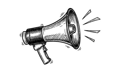 Megaphone Illustration Loudspeaker Announcement Device. © time