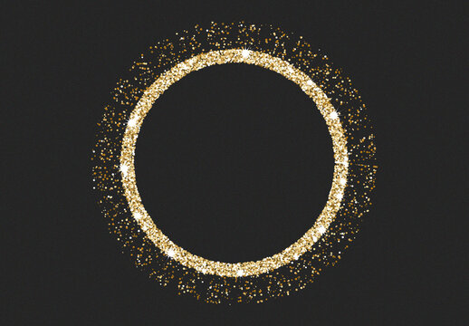 Golden Glitter Frame with Sparkling Glow