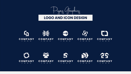 Obraz premium Symmetrical Letterform Logo Design Pack