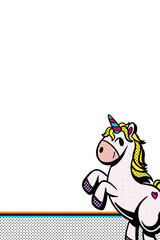 Naklejka premium Copy space with colorful unicorn design element