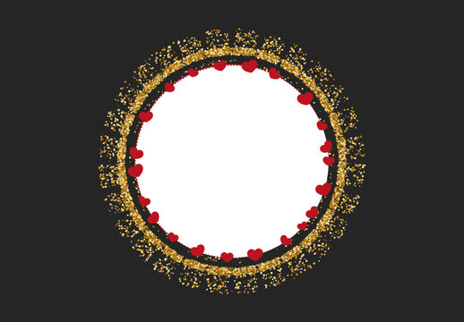 Valentine&rsquo;s Day Romantic Frame with Hearts