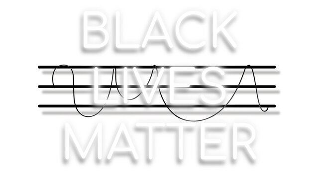 Neon white black lives matter sign design element