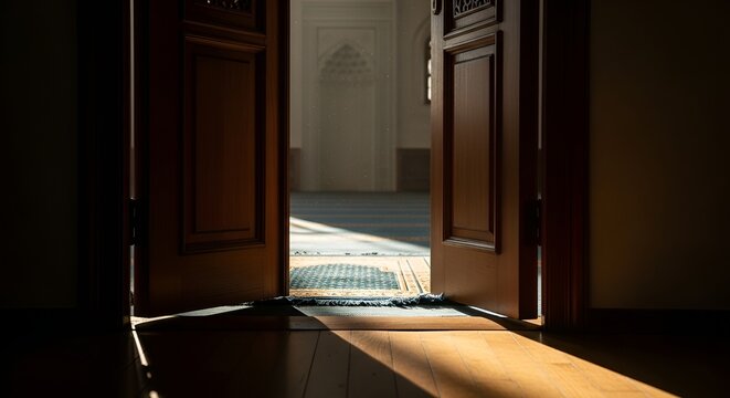 Open Door with Sunlight