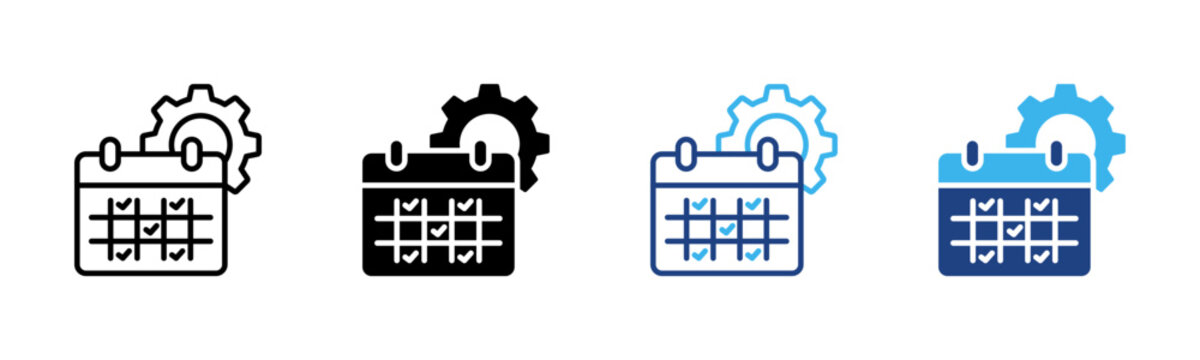 Operational Goals icon set multiple style collection