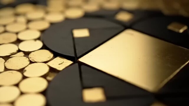 Gold Coins and Bars Closeup Luxury Wealth.