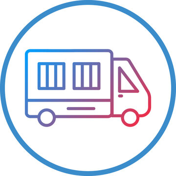 Prison Bus Line Icon Style