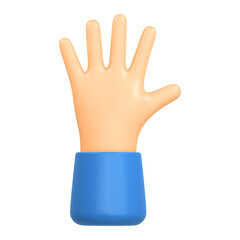 Obraz premium Hand icon png sticker, 3D rendering illustration, transparent background