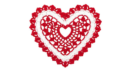Love's Delicate Embrace: A meticulously crafted heart doily radiates warmth and affection, symbolizing a tender expression of love.