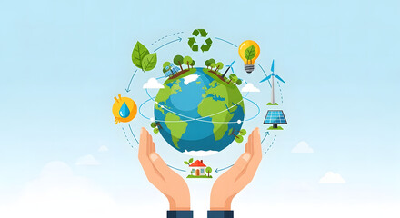 Vector illustration of eco-friendly and sustainability theme