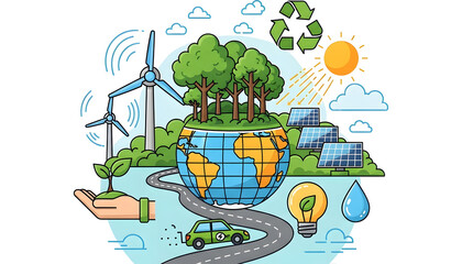 Vector illustration of eco-friendly and sustainability theme