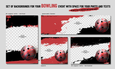 Dynamic Bowling Event Background Design Templates