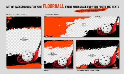 Dynamic Floorball Event Background Design Templates