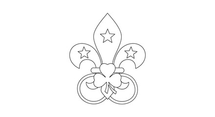 Scouting symbol with heart and stars © Azizi