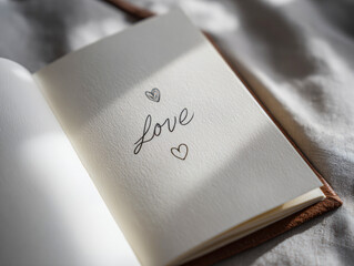 Beautifully handwritten love message in journal