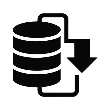 Data Export Silhouette Icon Vector Illustration
