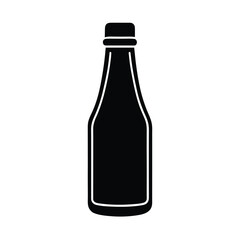 Ketchup Bottle Silhouette Icon Vector Illustration