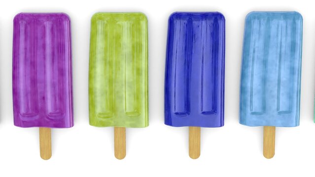multicolor popsicle on white background