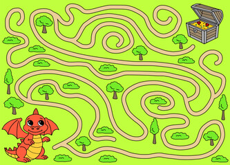 Dragon maze graphic color sketch illustration vector