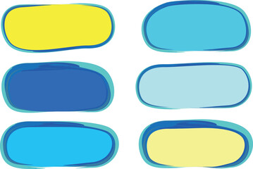 sky colors palette abstract ovals banners with outline