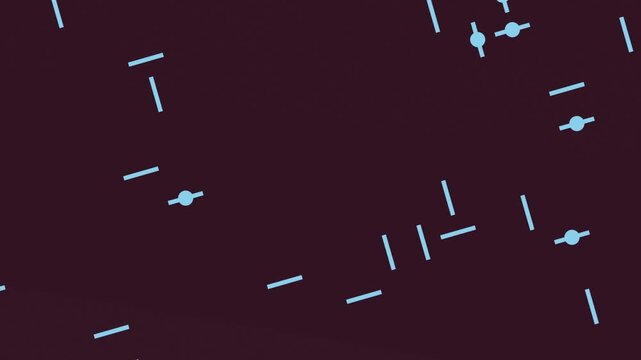Lines and dots Glowing in the Dark Background Motion Graphics