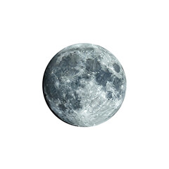 Fototapeta premium Detailed view of the Moon surface isolated On Transparent Background
