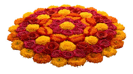 Bouquet of yellow roses and flowers