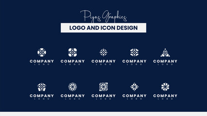 Obraz premium Polygonal Circular Logo Design Set