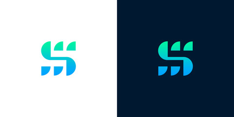Obraz premium Dynamic abstract letter S logo design showcasing a modern blend of technology and fluid motion, perfect for innovative branding and digital enterprises