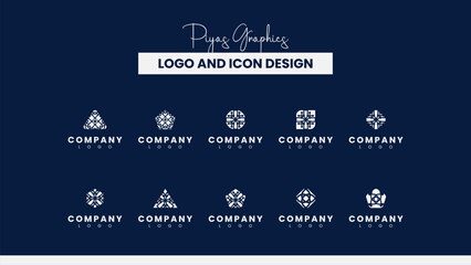Obraz premium Abstract Geometric Logo Icons Collection 